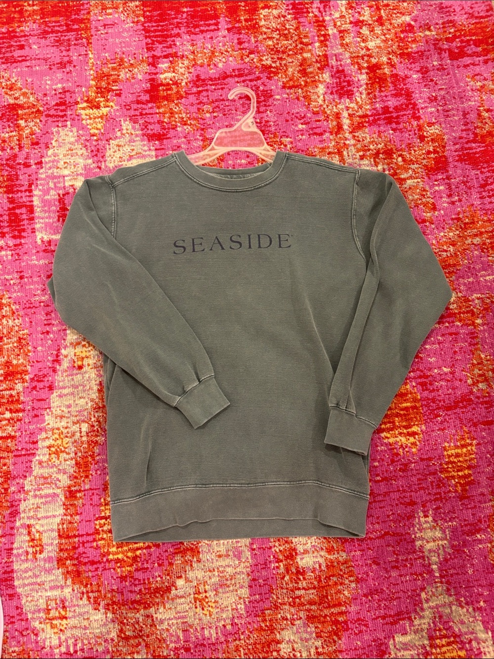 Seaside Crewneck Sweatshirt in Olive Green